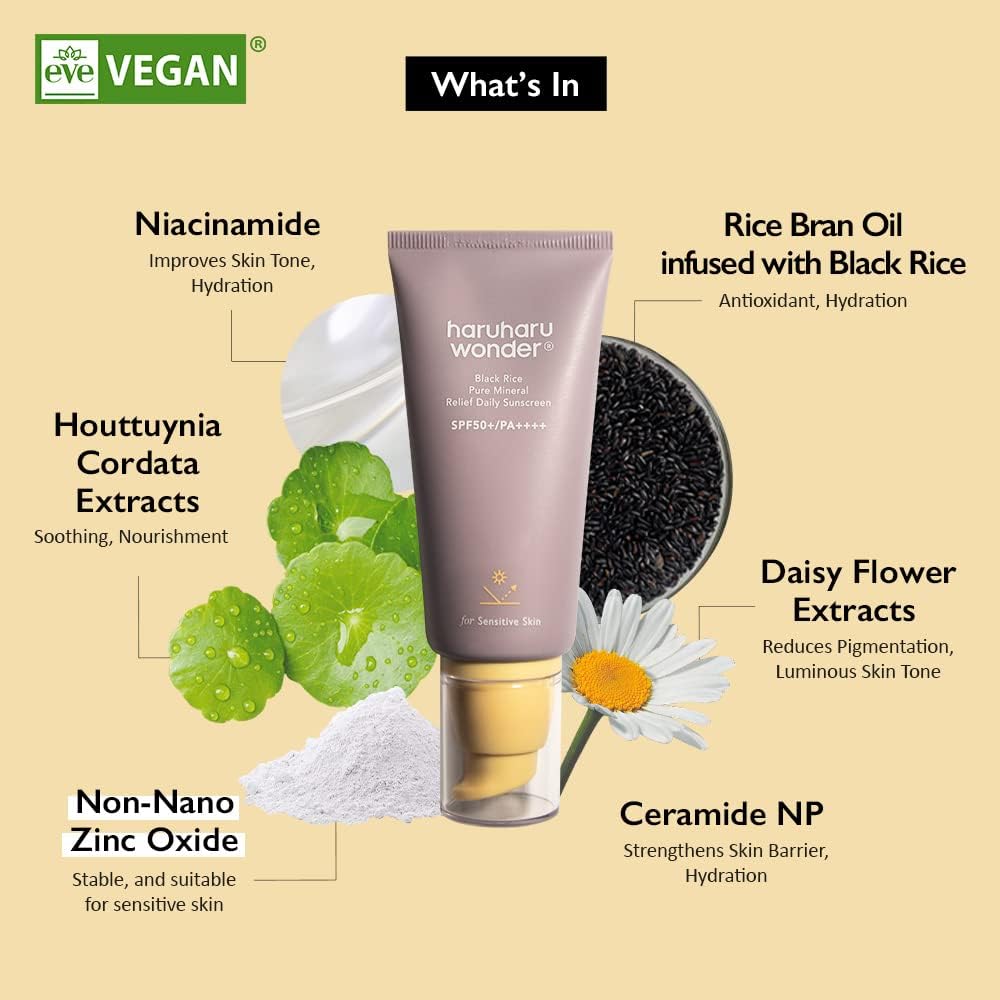 Haruharu Wonder Black Rice Pure Mineral Relief Daily Sunscreen SPF50+ PA++++ [50ml]	